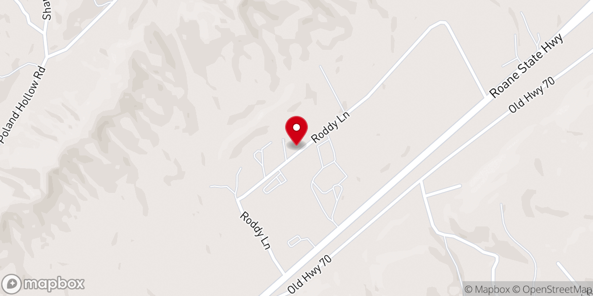 Map showing location of Oak Grove Baptist Church