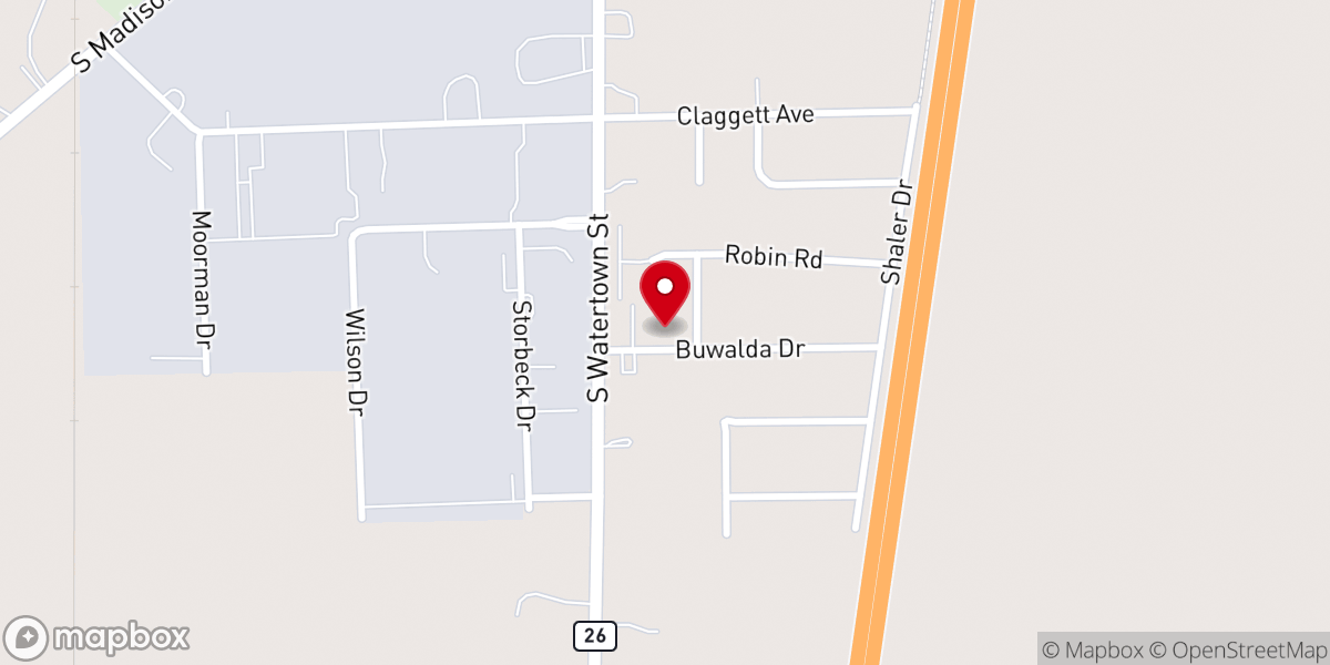 Map showing location of Faith Baptist Church