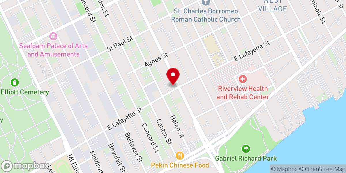 Map showing location of Church of the Messiah Detroit