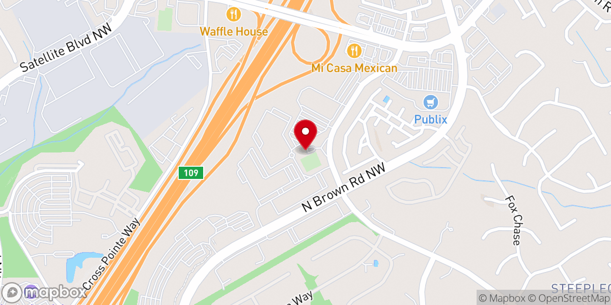 Map showing location of Lebanon Baptist Church