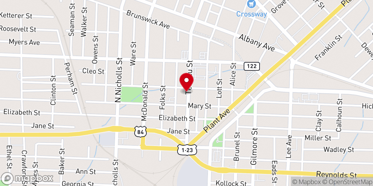 Map showing location of Victory Chapel Christian Fellowship Church