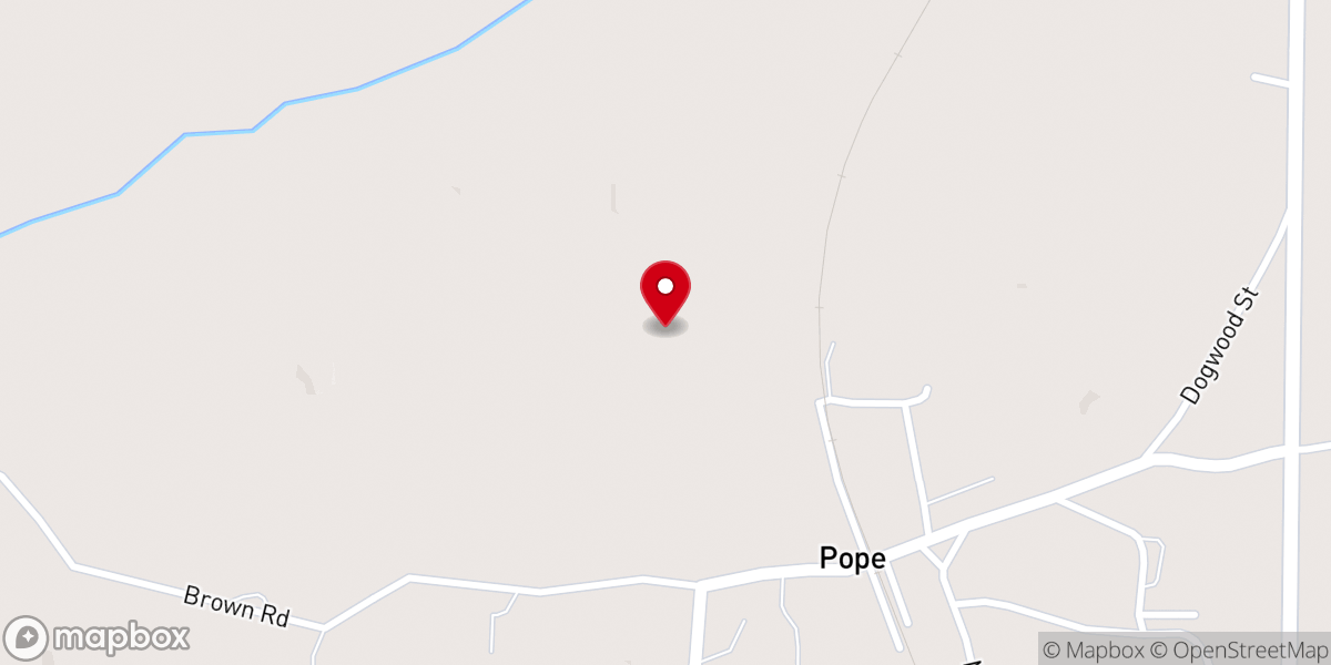 Map showing location of Pope Baptist Church