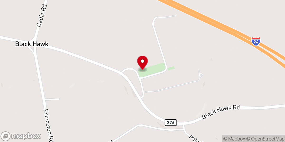 Map showing location of Blue Spring Church