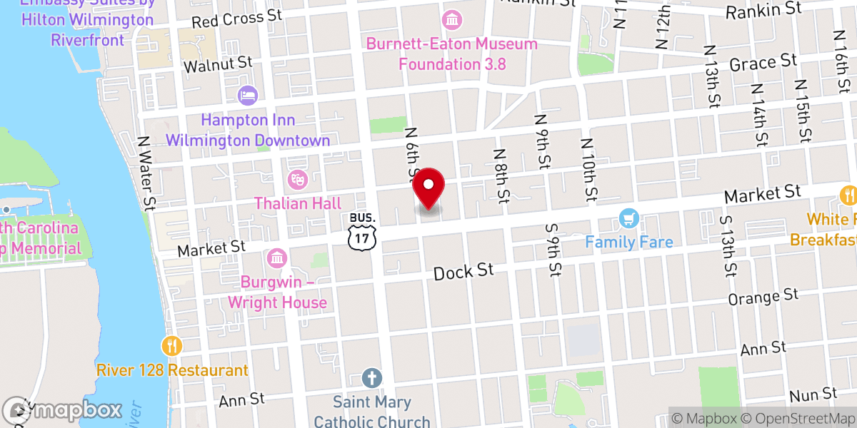 Map showing location of Saint Pauls Evangelical Lutheran Church