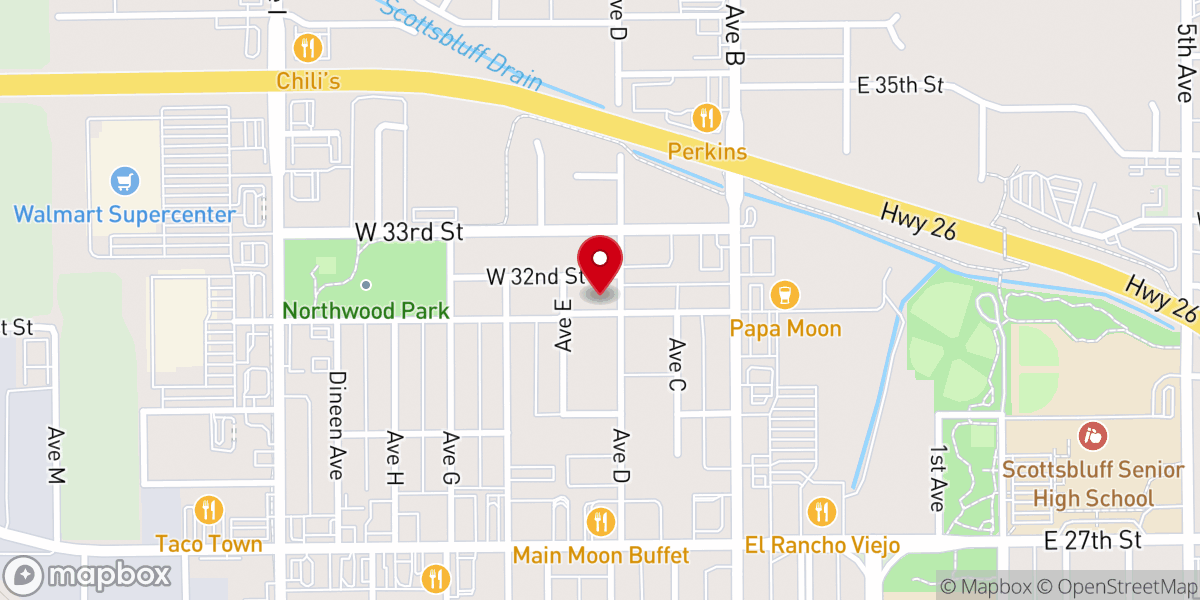 Map showing location of Scottsbluff SDA Church
