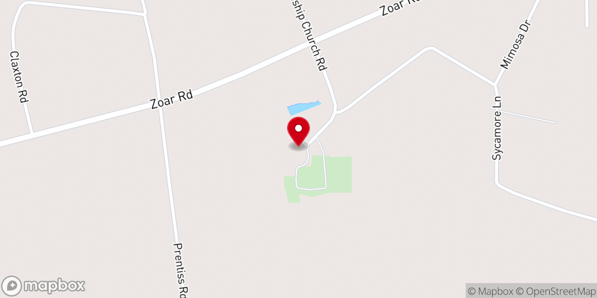 Map showing location of Friendship Congregational Christian Church