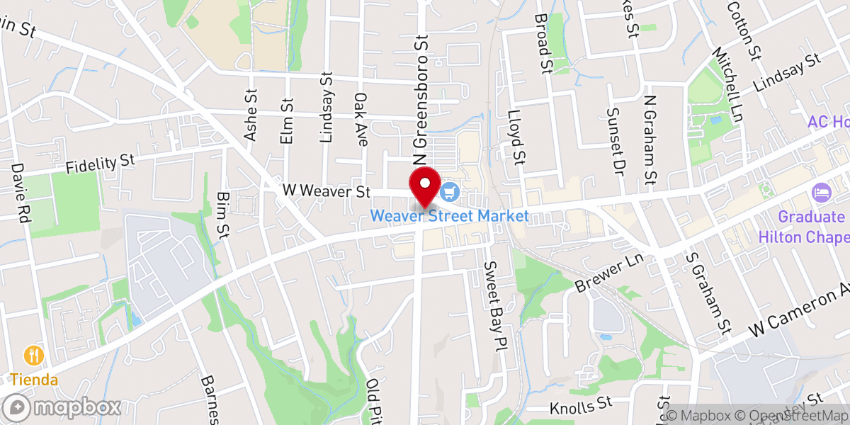 Map showing location of Carrboro Century Center