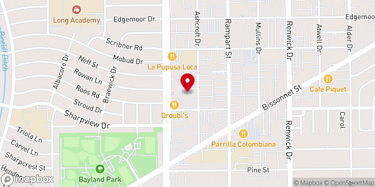 Map showing location of Iglesia Evangélica Peniel Bellaire