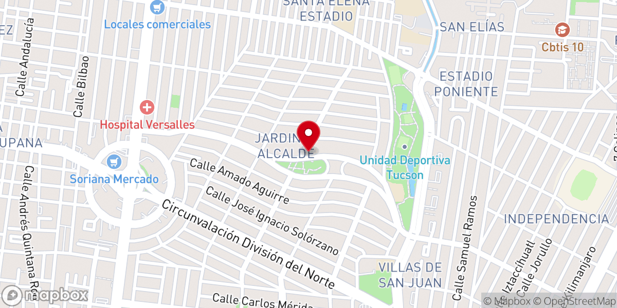 Map showing location of Templo de Santo Domingo de Guzmán