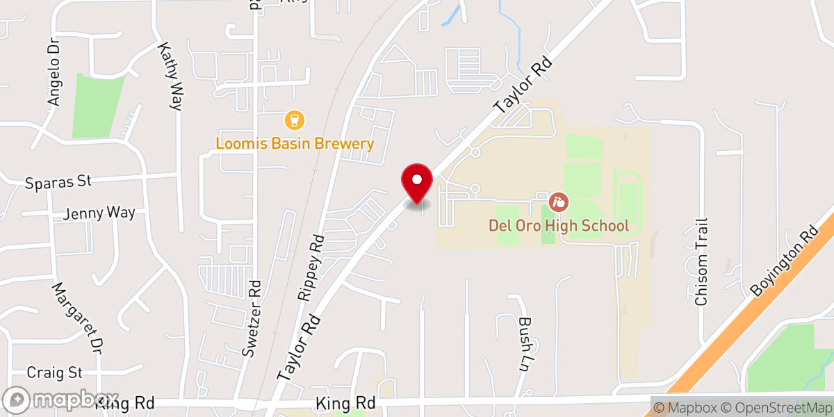Map showing location of Loomis Church