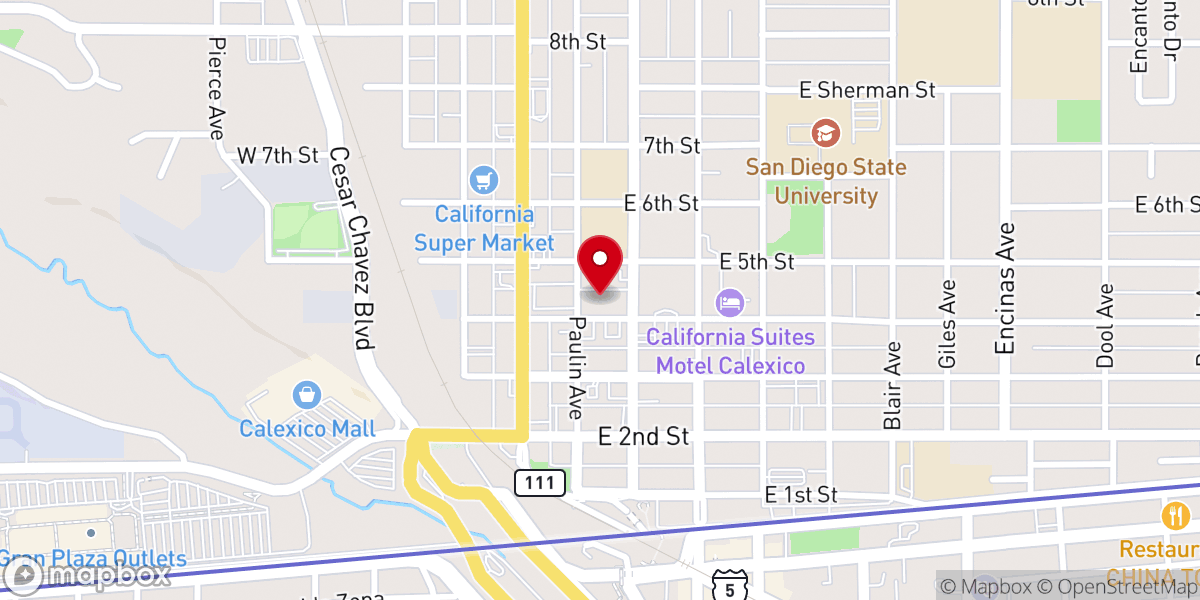 Map showing location of Our Lady of Guadalupe Hall