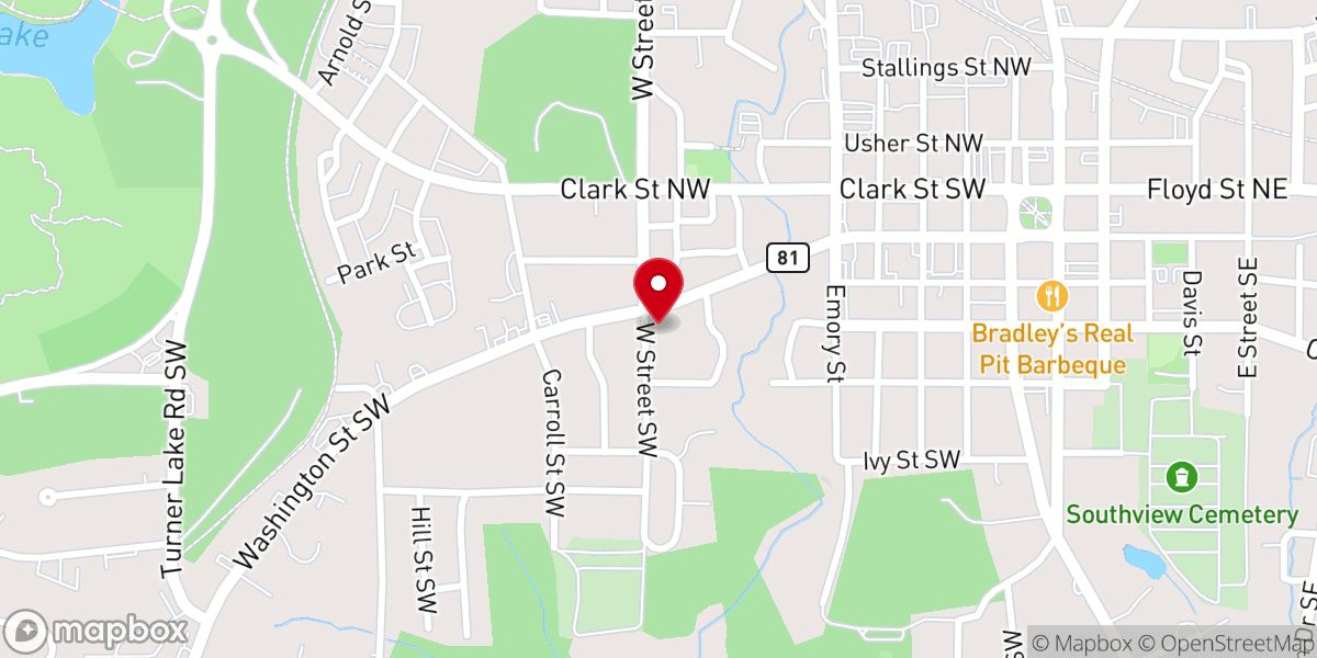 Map showing location of Grace United Methodist Church