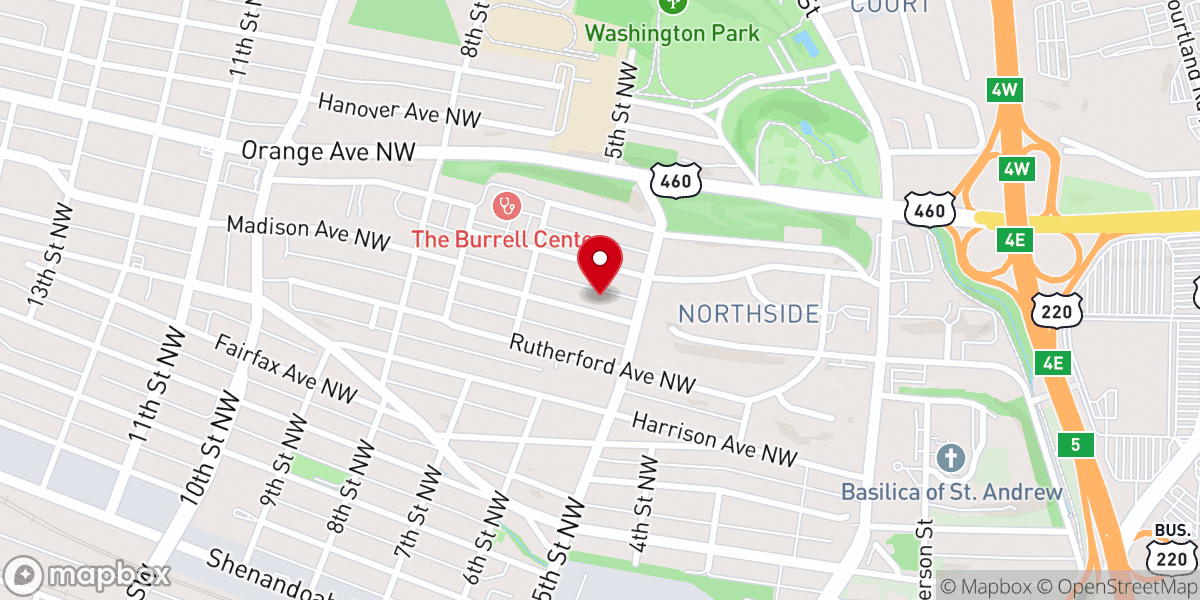 Map showing location of Sweet Union Baptist Church
