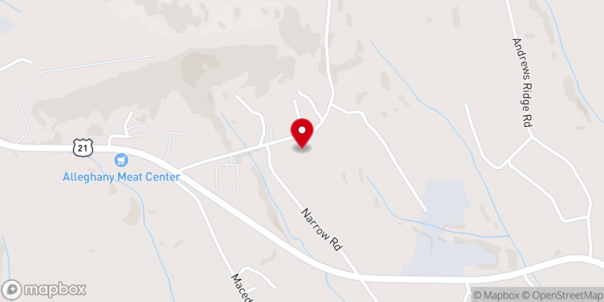 Map showing location of appalachian fresh farms