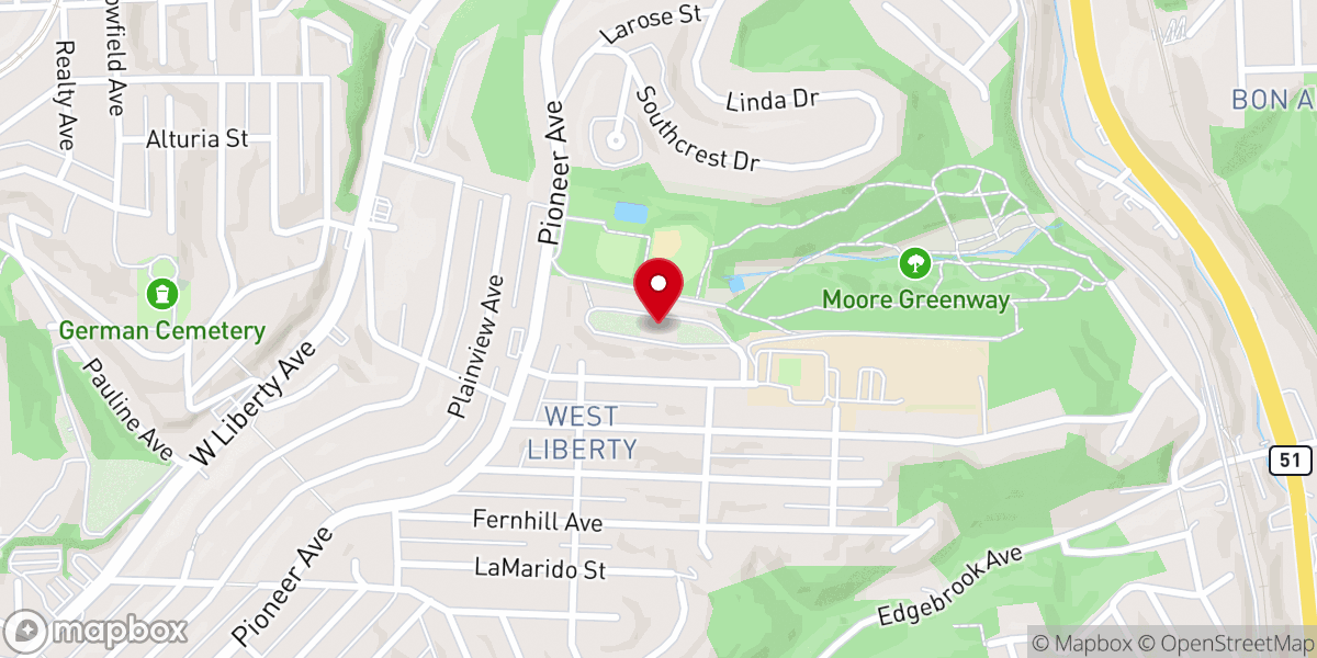Map showing location of Our Lady of Loreto Church