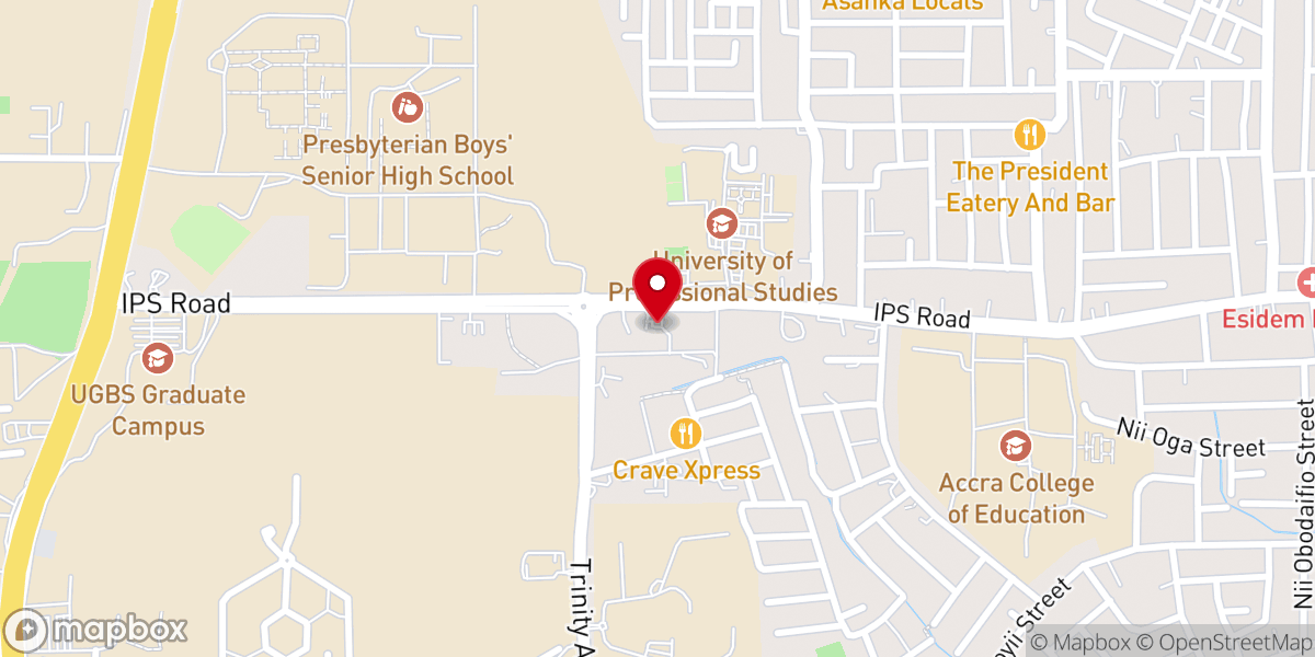 Map showing location of Trinity Baptist Church Ghana