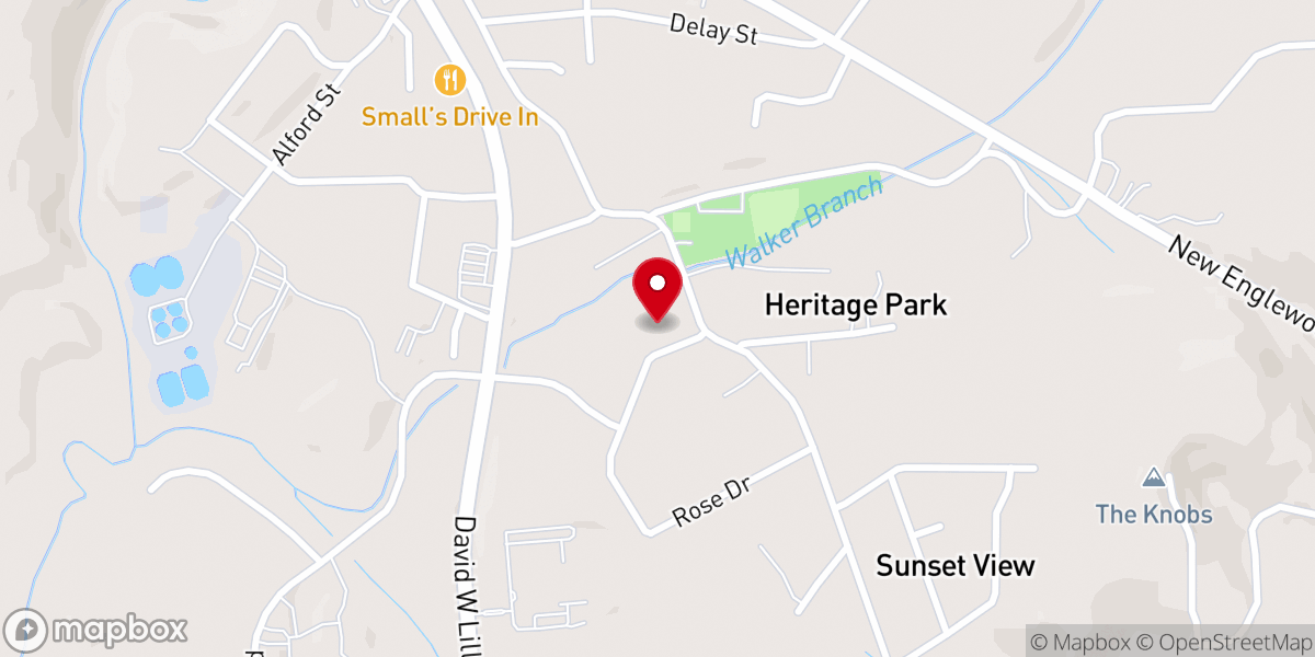 Map showing location of Antioch Baptist Church