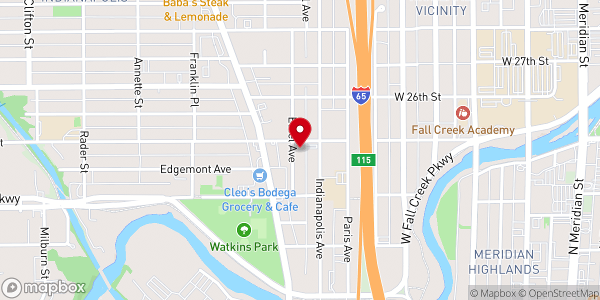 Map showing location of Twenty Fifth Street Baptist