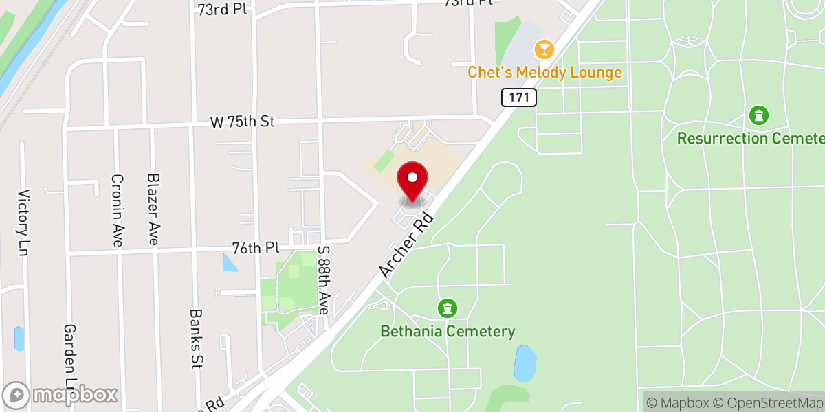 Map showing location of Holy Cross Greek Orthodox Church