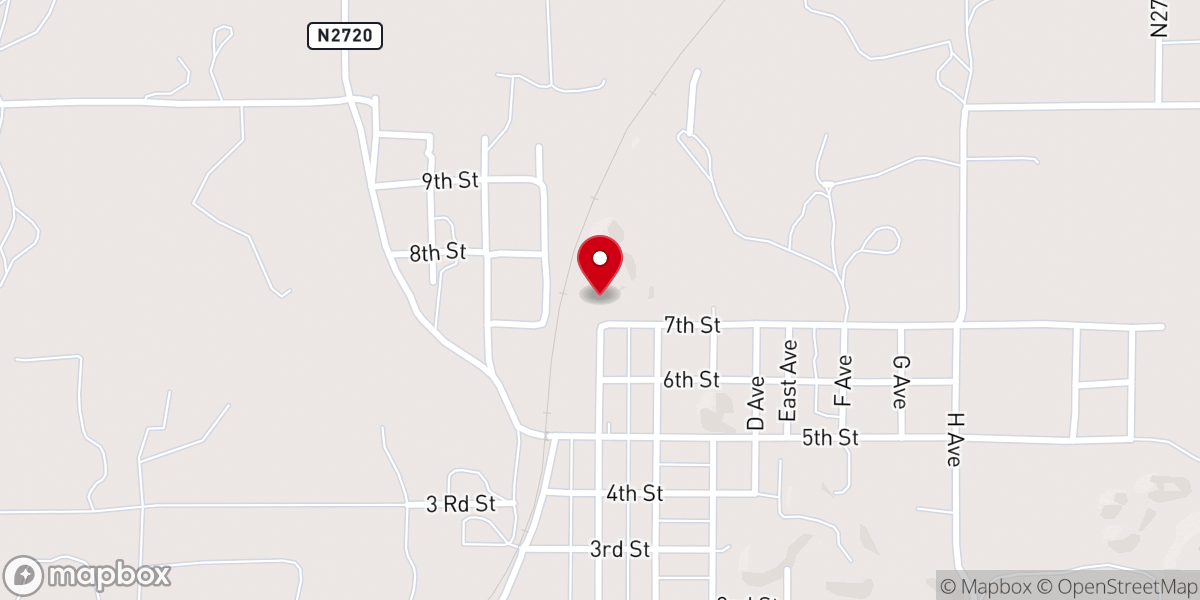 Map showing location of Assembly of God Church
