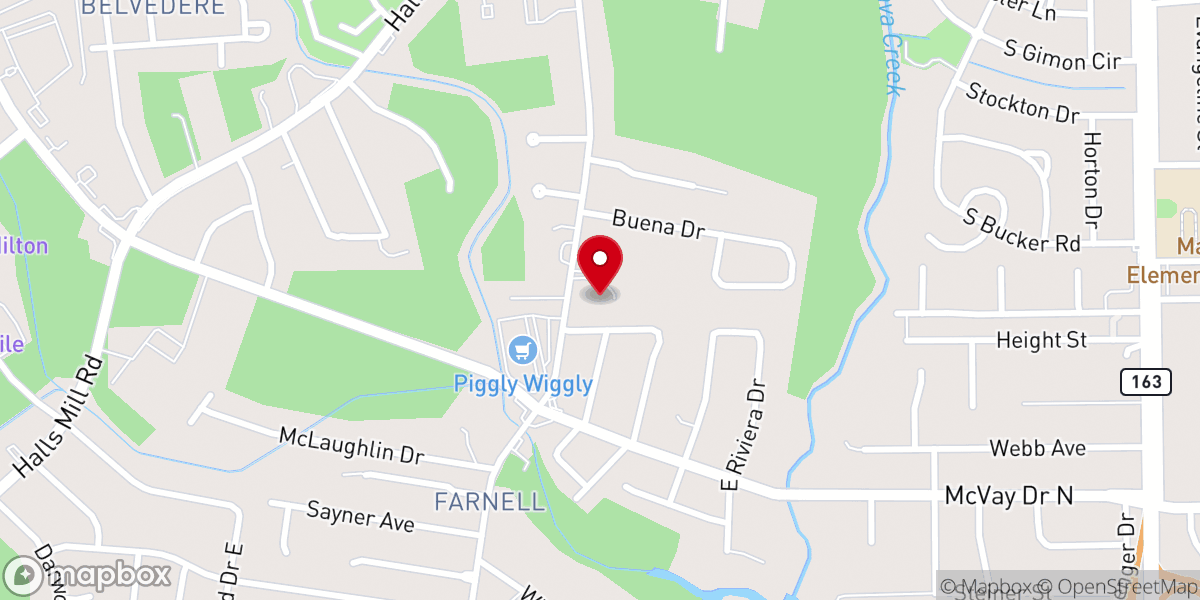Map showing location of Grace Presbyterian Church