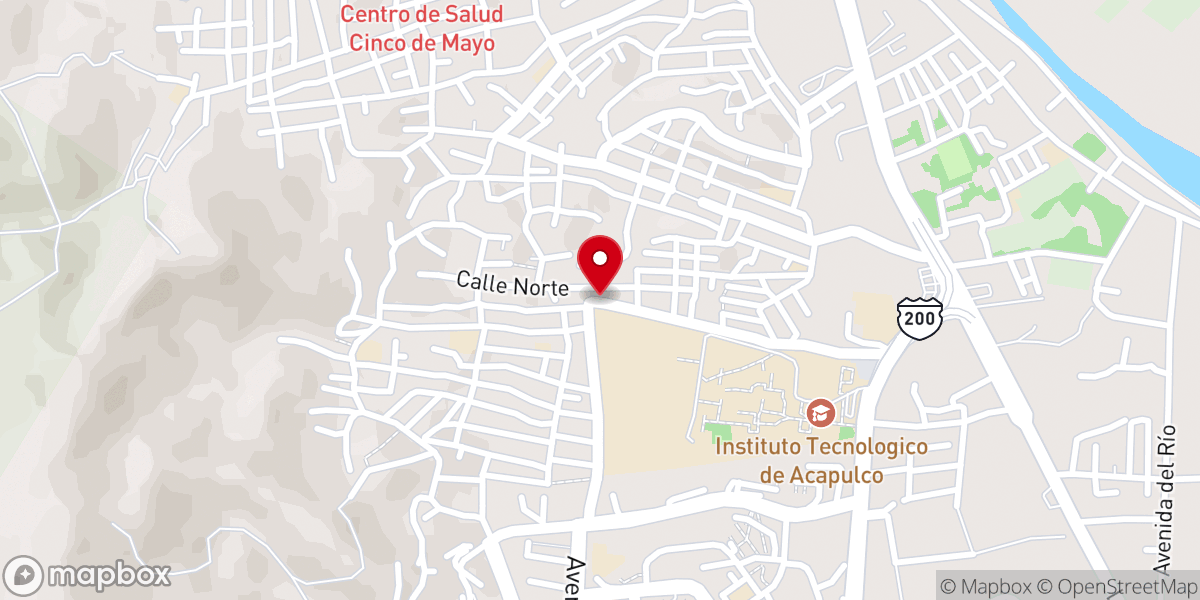 Map showing location of Templo Monte de los Olivos