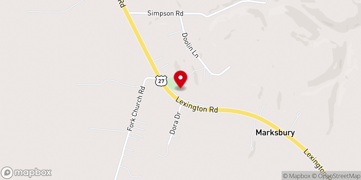 Map showing location of Forks of Dix River Baptist Church