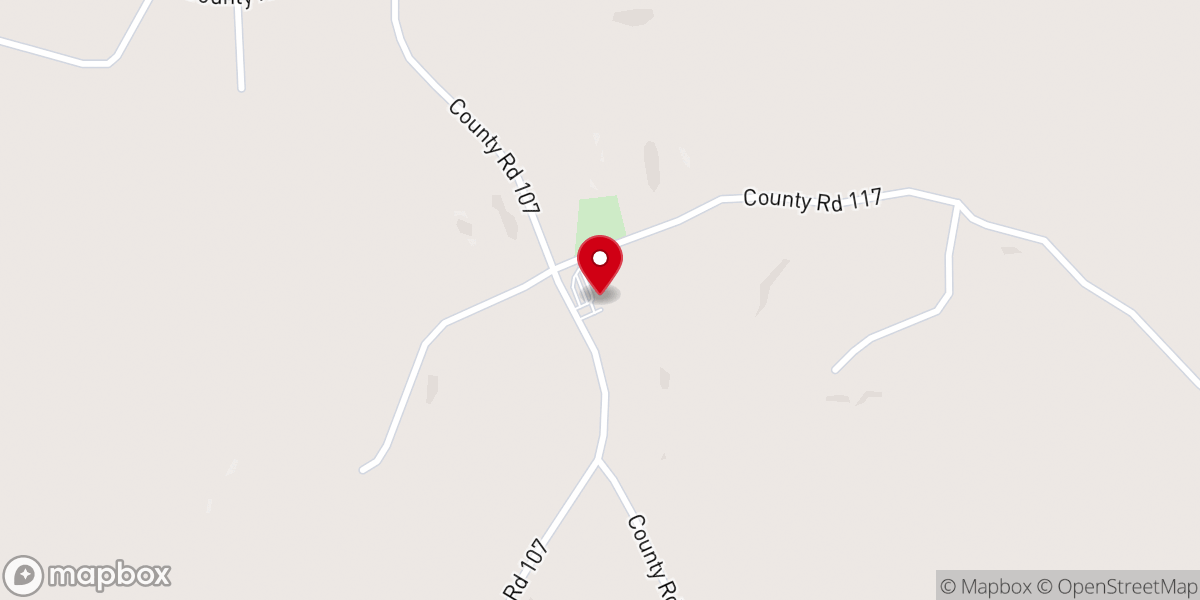 Map showing location of Liberty Baptist Church