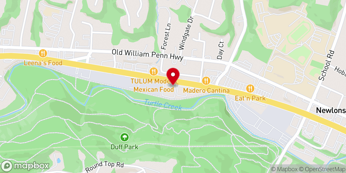 Map showing location of Tedesco Body Shop