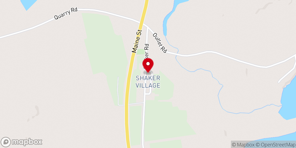 Map showing location of Sabbathday Lake Shaker Village