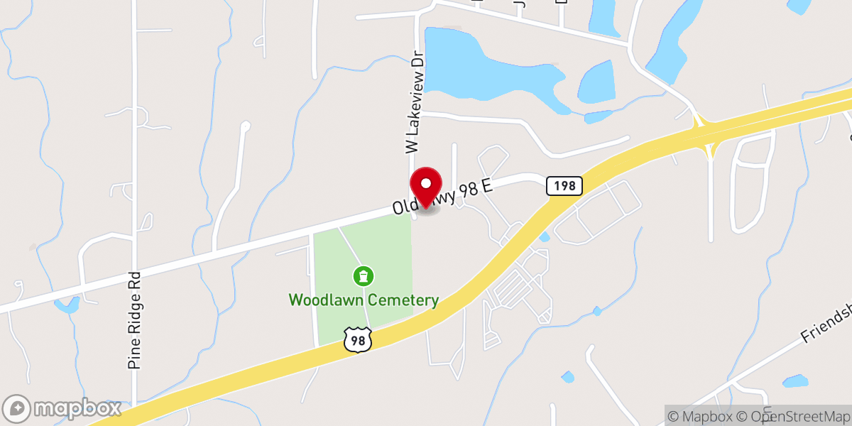 Map showing location of Lakeview Church