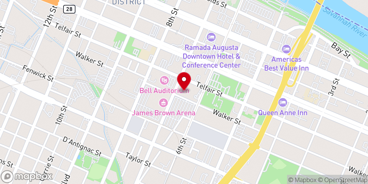 Map showing location of First Presbyterian Church Of Augusta