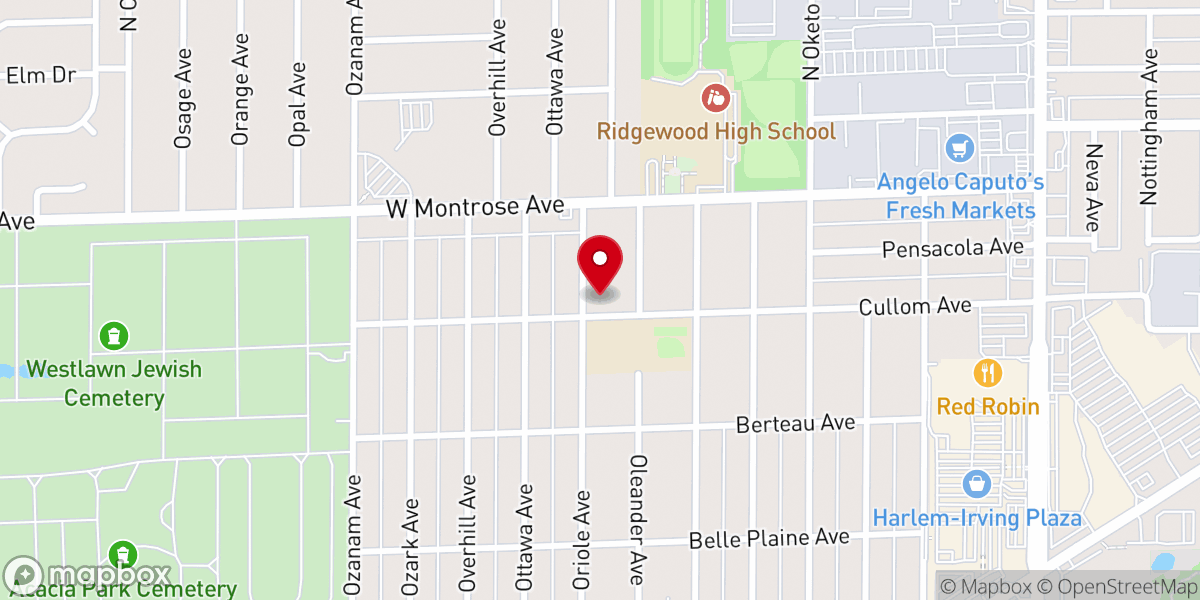 Map showing location of Acacia Park Evangelical Lutheran Church