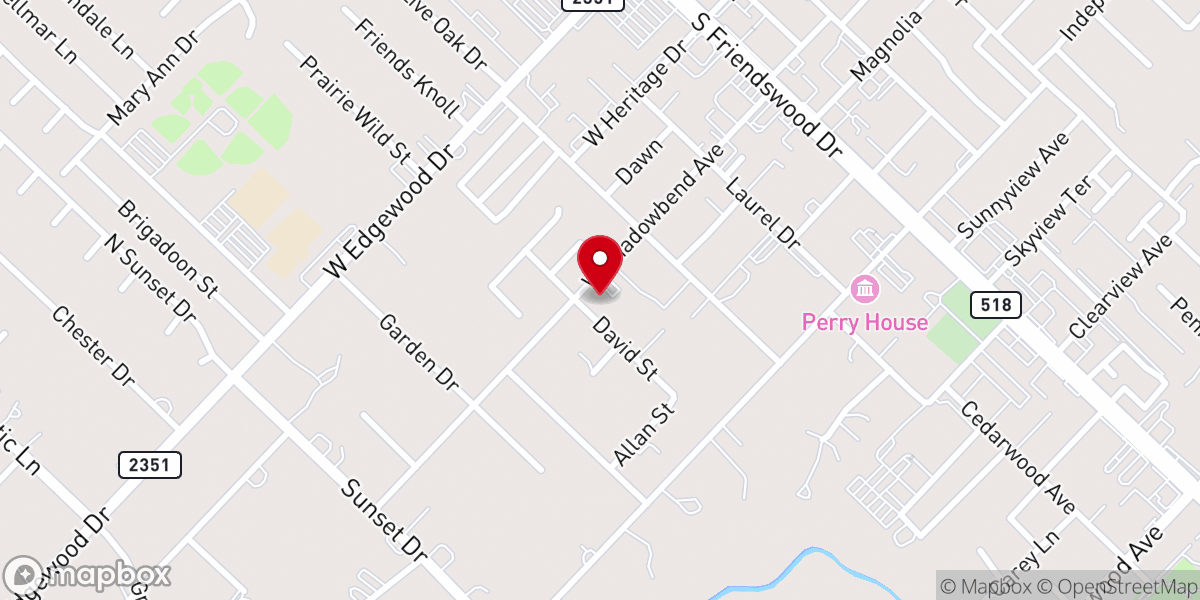 Map showing location of Friendswood Baptist Church