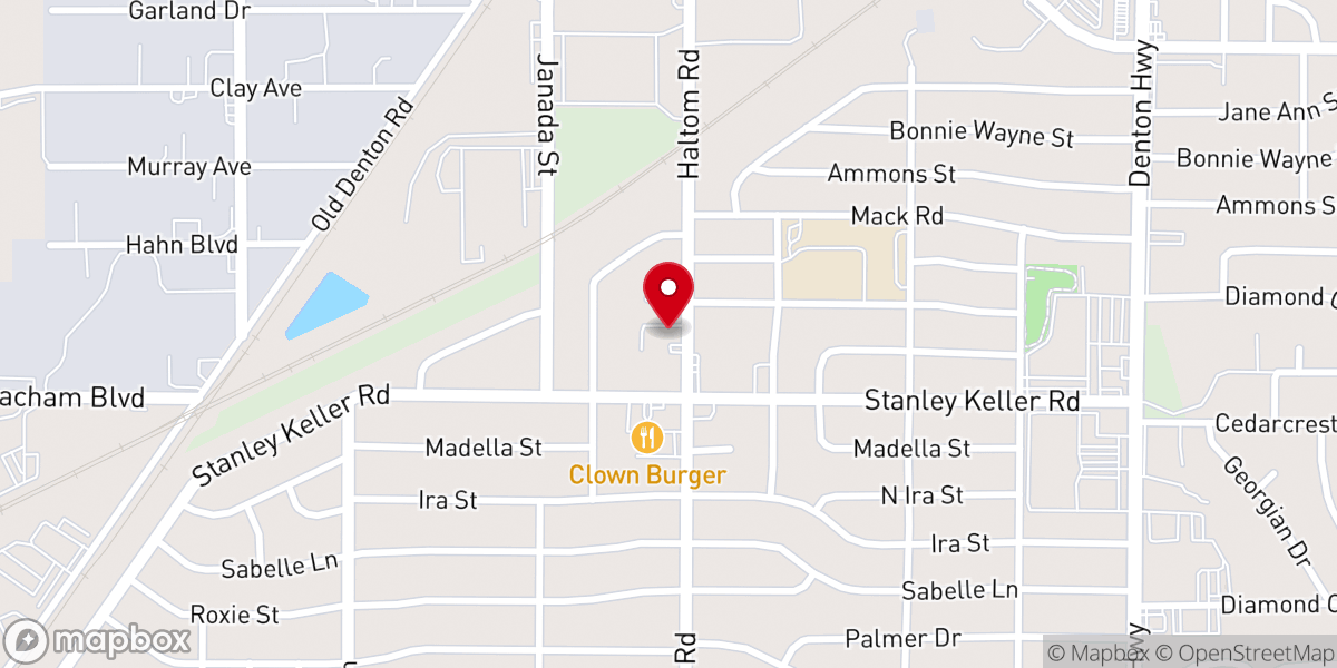 Map showing location of Haltom City Assembly of God Church