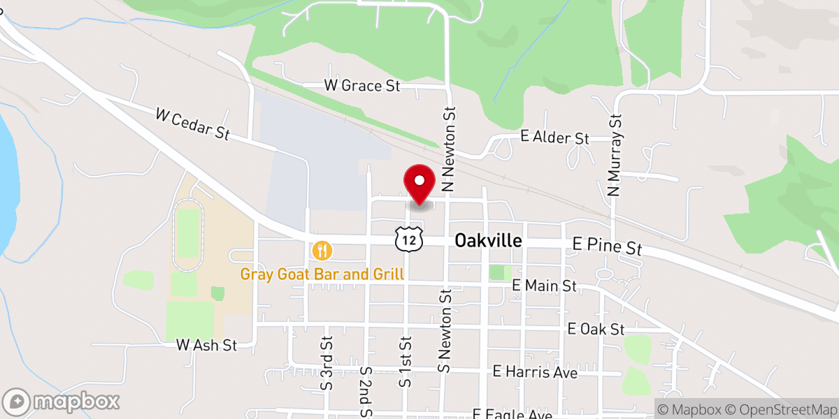 Map showing location of Oakville Assembly of God