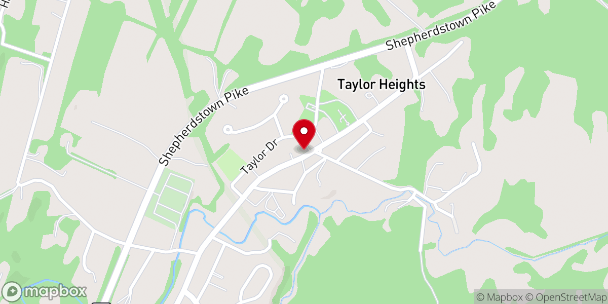 Map showing location of Saint Peter's Lutheran Church