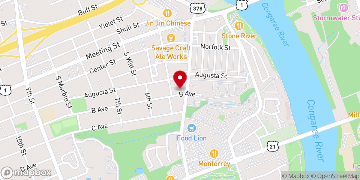 Map showing location of River District Church