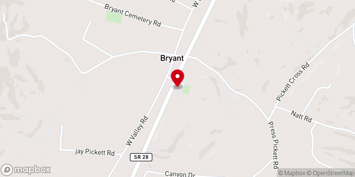 Map showing location of Community Baptist Church