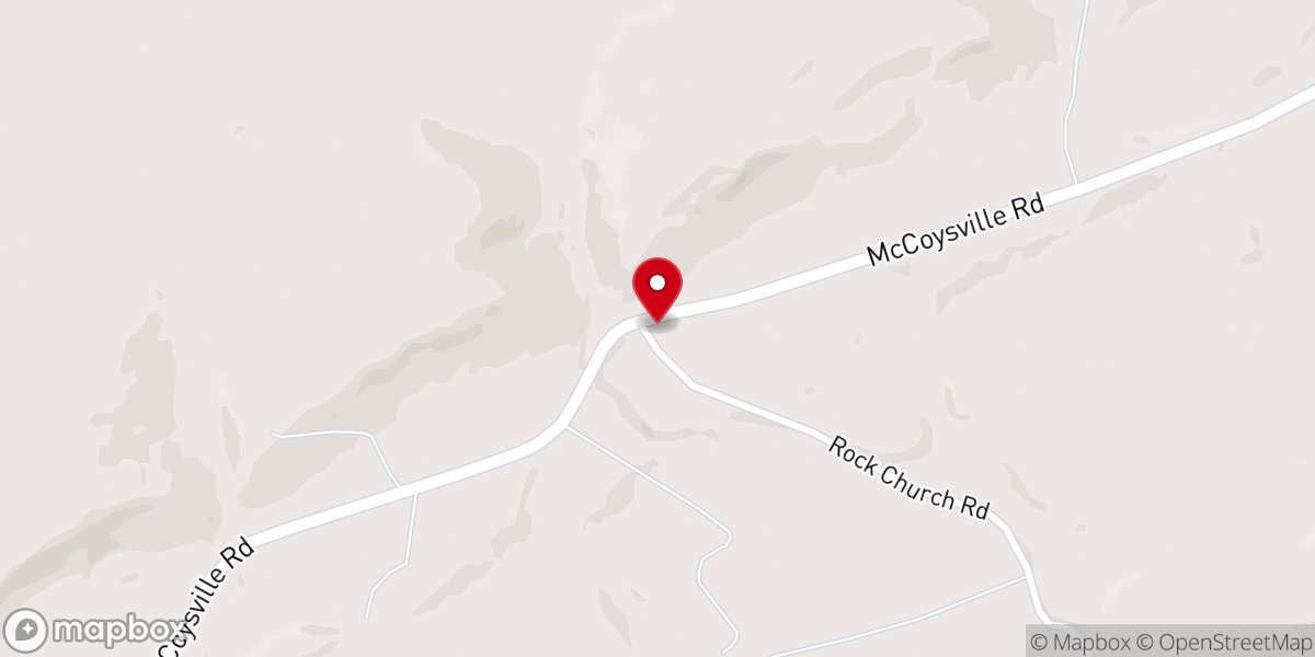 Map showing location of Rock Full Gospel Assembly of God Church