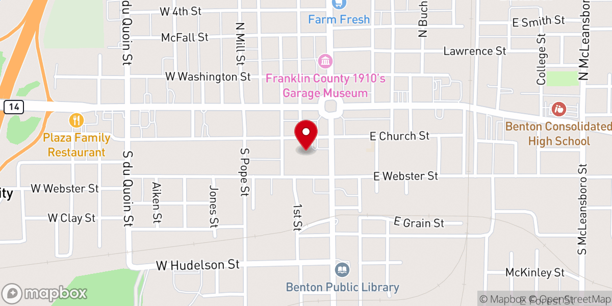 Map showing location of Church Street Bible Study Group