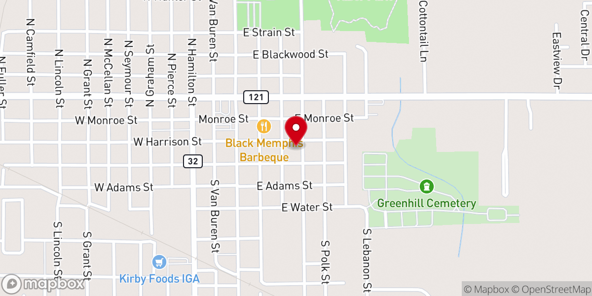 Map showing location of First Baptist Church ABC