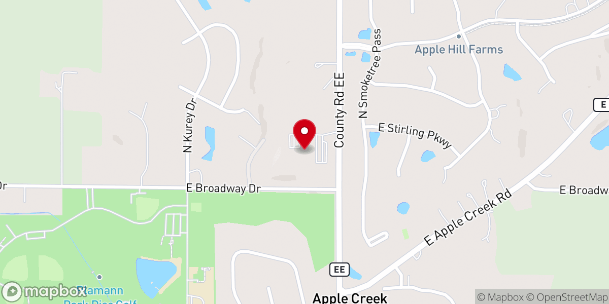 Map showing location of First English Lutheran Church, Appleton (North Site)