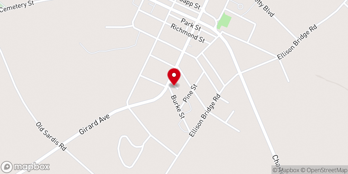 Map showing location of Sardis Methodist Church