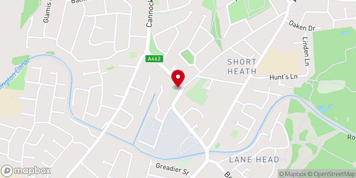Map showing location of Short Heath Methodist Church