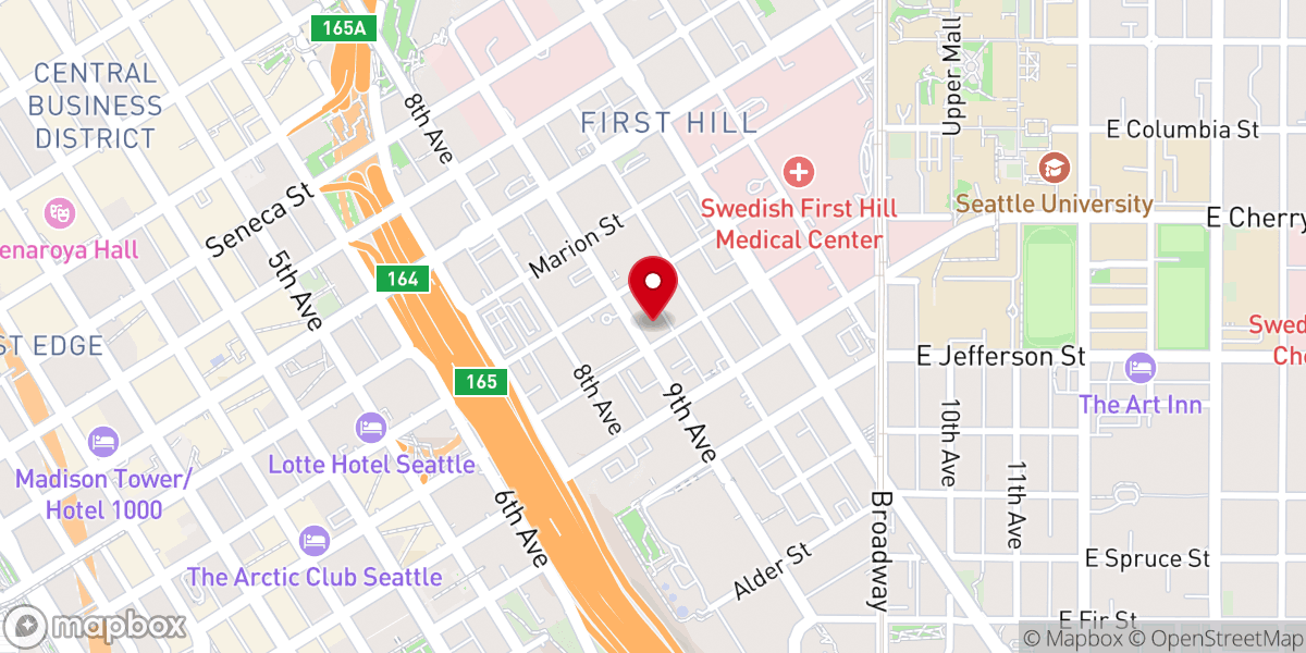 Map showing location of Archdiocese of Seattle