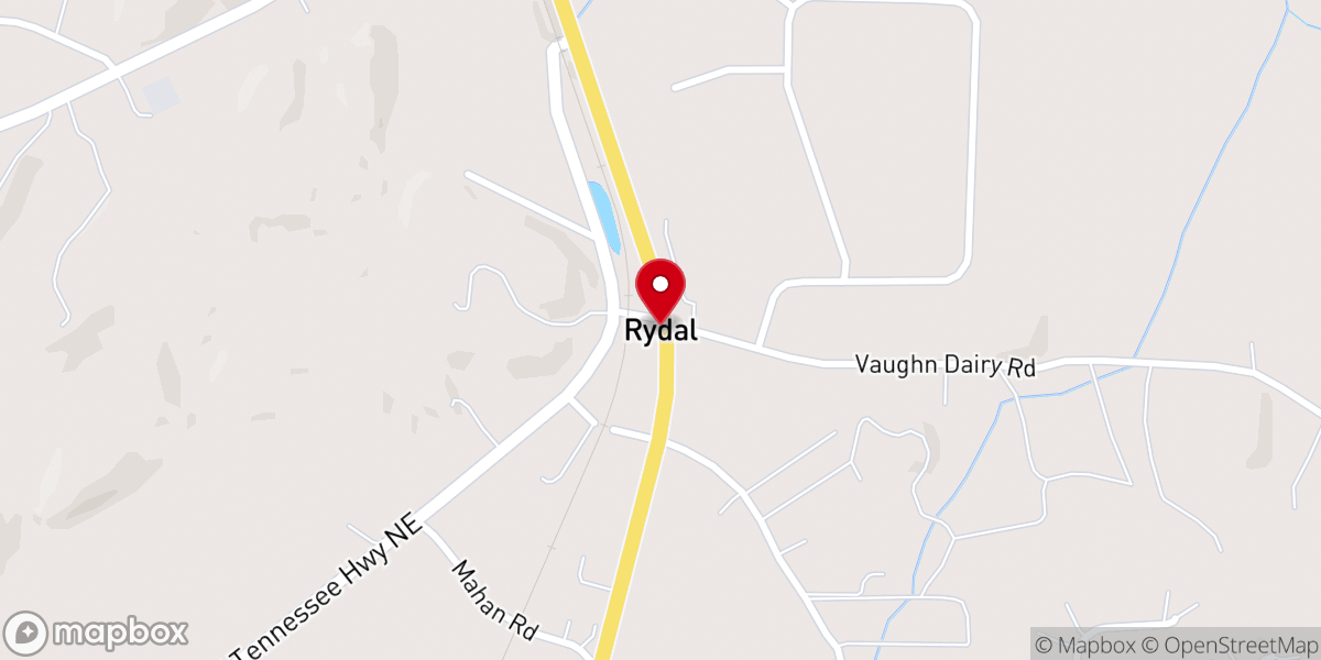 Map showing location of Rydal