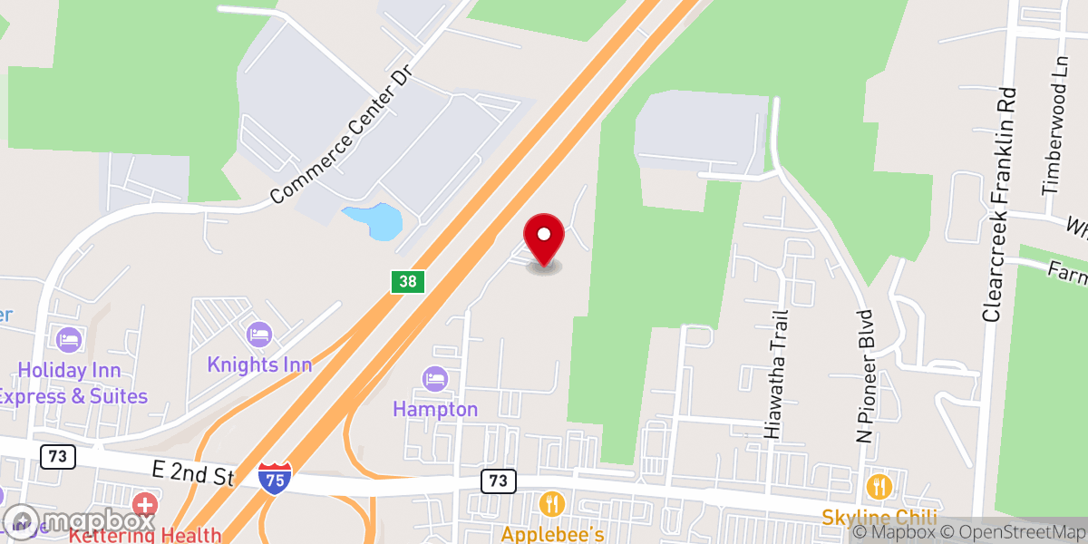 Map showing location of First Baptist Church of Springboro