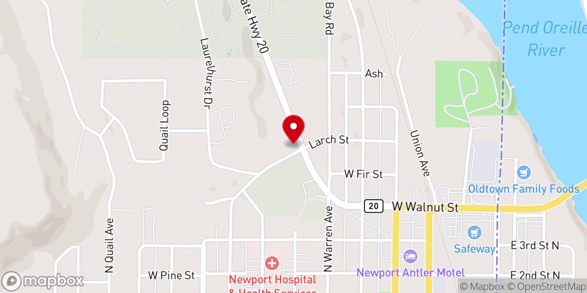 Map showing location of Pend Oreille Cannabis Co.