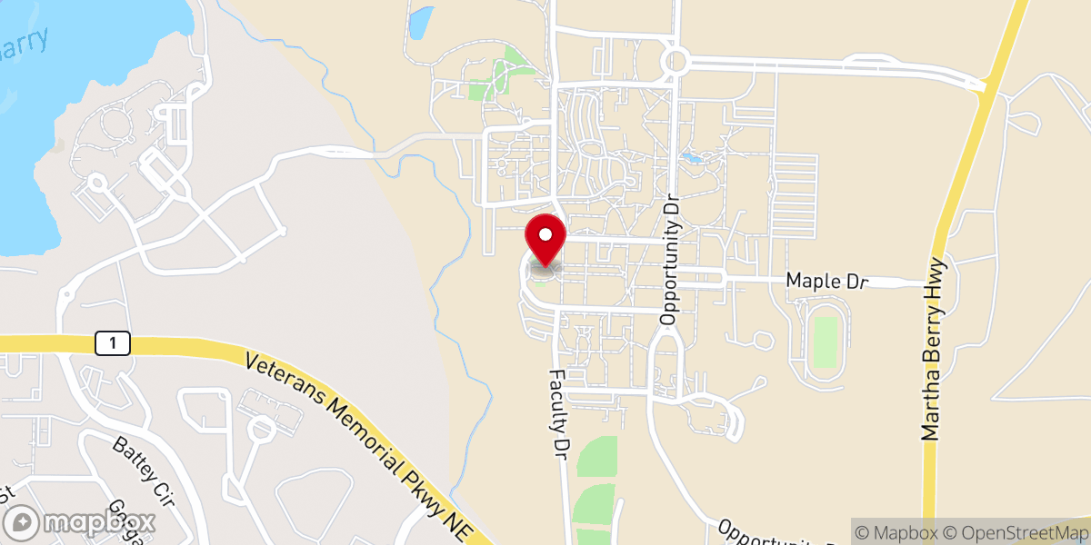 Map showing location of Berry College Chapel